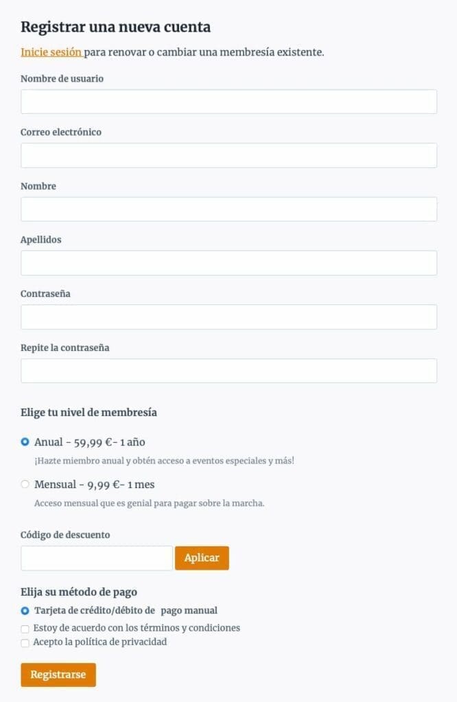 Tienda online membresía WordPress