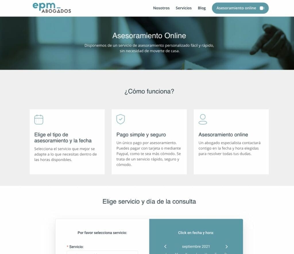 diseño sitio web para abogados asesoramiento