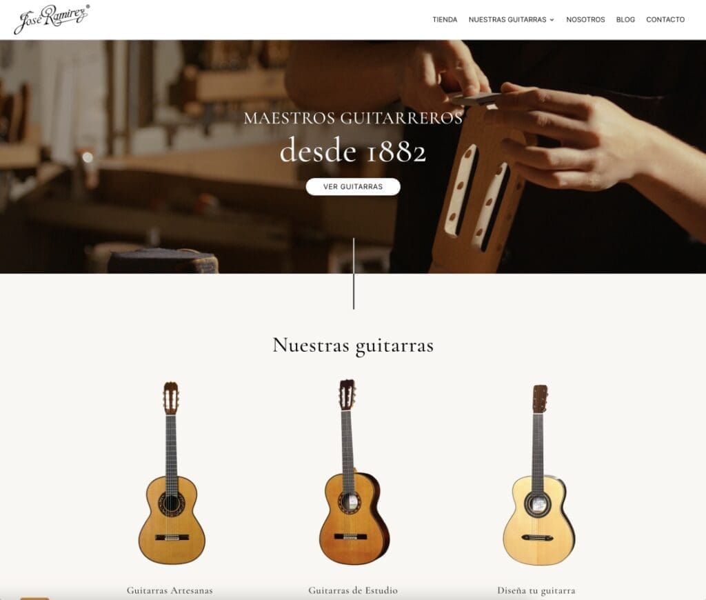 Guitarras ramirez desarrollo pagina web