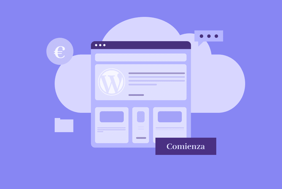 ilustración de web con logo de wordpress 
