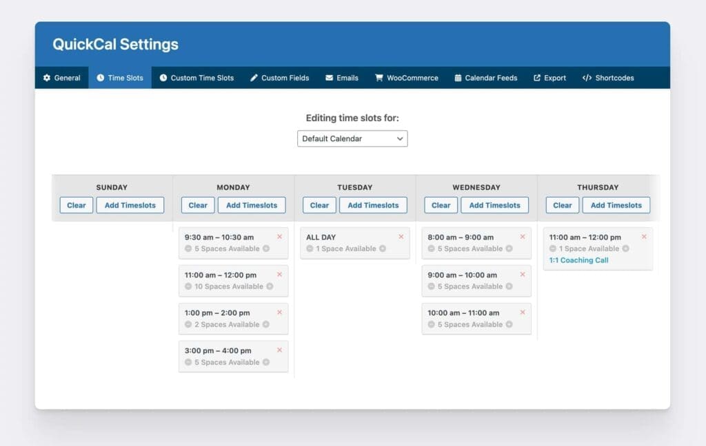 QuickCal calendario de citas online
